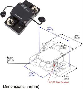 img 1 attached to GLOSO E91 Auto Reset 100A Extended Surfacce Mount Waterproof IP67 Automotive Truck Hi-Amp Circuit Breaker (100A)