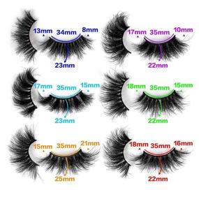 img 3 attached to 😍 Mink Eyelashes - Fluffy Dramatic Lashes, Long Wispy Fake Eyelashes, Thick - 6 Styles Mixed - Luxury High Volume False Lashes - Soft & Handmade - Reusable Lashes Pack