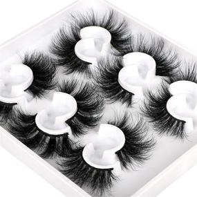 img 4 attached to 😍 Mink Eyelashes - Fluffy Dramatic Lashes, Long Wispy Fake Eyelashes, Thick - 6 Styles Mixed - Luxury High Volume False Lashes - Soft & Handmade - Reusable Lashes Pack