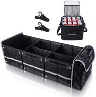 🚙 farasla waterproof trunk organizer: 4-in-1 w/ insulated leakproof cooler bag & adjustable straps logo