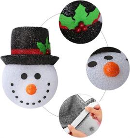 img 2 attached to 🏻 Hooqict 2-Pack Outdoor Christmas Snowman Porch Light Covers for Holiday Decorations - Christmas Porch Lamp Post Lantern Décor