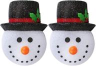 🏻 hooqict 2-pack outdoor christmas snowman porch light covers for holiday decorations - christmas porch lamp post lantern décor логотип