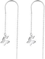 🦋 sluynz 925 sterling silver butterfly earrings: trendy dangle chain for women, teens, and girls logo