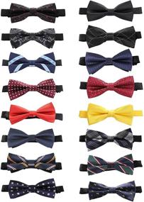 img 4 attached to 🎀 LOLIAS 16 Packs Elegant Assorted Color Pre-Tied Adjustable Bow Ties for Men and Boys