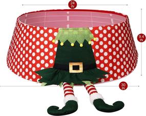 img 3 attached to 🎄 Lulu Home 30" Christmas Tree Collar with PC Boards, Elf Boots Tree Stand Cover - Christmas Tree Ring Bottom Decoration