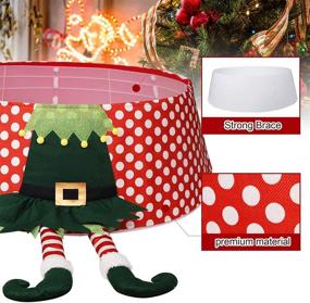 img 2 attached to 🎄 Lulu Home 30" Christmas Tree Collar with PC Boards, Elf Boots Tree Stand Cover - Christmas Tree Ring Bottom Decoration