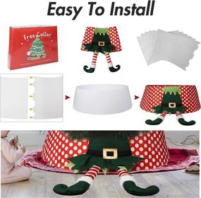 img 1 attached to 🎄 Lulu Home 30" Christmas Tree Collar with PC Boards, Elf Boots Tree Stand Cover - Christmas Tree Ring Bottom Decoration