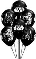 qualatex star wars onyx black biodegradable latex balloons | darth vader & yoda prints all-around | 11-inch round (12-units) logo