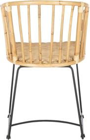 img 1 attached to Safavieh Home Siena Natural Rattan and Black Barrel Dining Chair: Stylish Comfort for Your Dining Area