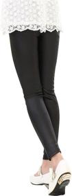 img 1 attached to Tulucky Stretchy Leather Legging Tag160 Girls' Clothing