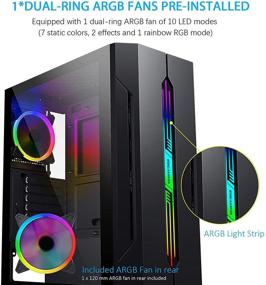 img 1 attached to 🖥️ ESGAMING RGB ATX Mid-Tower PC Case: High Airflow ARGB Lighting, Tempered Glass Panels, USB 3.0