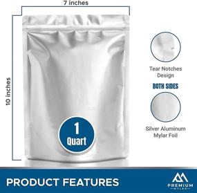 img 3 attached to 🔒 50 Mylar Bags 1 QUART - Premium 7.4 Mil Thickness - Vacuum Sealing for Long Term Food Storage - Odor Free, Heat Resistant & Moisture Proof - Fresh Saver Packs