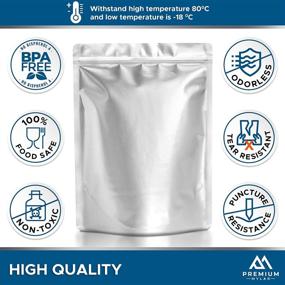 img 2 attached to 🔒 50 Mylar Bags 1 QUART - Premium 7.4 Mil Thickness - Vacuum Sealing for Long Term Food Storage - Odor Free, Heat Resistant & Moisture Proof - Fresh Saver Packs