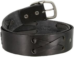 img 3 attached to Genuine Leather Western X Laced Casual Men's Accessories for Belts