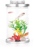 🐠 kotaffo mini fish tank with remote-control multi-color led system, 0.5 gallon aquarium starter kit, desktop decoration that supports plant growth, ideal birthday gift and home/ workplace décor logo