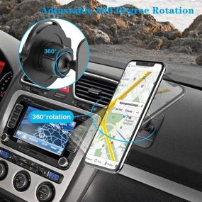 img 2 attached to 📱 Universal Car Grip Mount Holder for Phone Stand - Dashboard and Wall Sticker for Socket Mount Users with Phone Charger Clasp - for Car Dashboard, Home Desk, and Wall (360° Rotation)