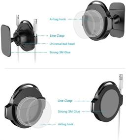 img 3 attached to 📱 Universal Car Grip Mount Holder for Phone Stand - Dashboard and Wall Sticker for Socket Mount Users with Phone Charger Clasp - for Car Dashboard, Home Desk, and Wall (360° Rotation)