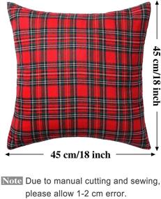img 2 attached to 🎅 Cozy up for Christmas: Set of 2 Plaid Christmas Throw Pillow Covers - 18x18 Inch Decorative Buffalo Plaid Black and Red Covers for Sofa Couch, Living Room, and Bedroom