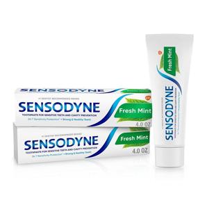 img 4 attached to 🦷 Sensodyne Fresh Mint Toothpaste for Sensitive Teeth - 4 Ounces (Pack of 2) with Cavity Prevention