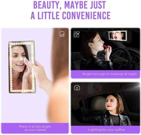 img 2 attached to 💡 Enhanced Visibility on the Go: Tovendor Car Visor Lighted Vanity Mirror with Dimmable LED Lights and Touch-Screen Control - A Must-Have Clip-on Makeup Mirror for Women