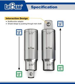 img 1 attached to 🔌 Многофункциональный адаптер для розетки LaBear 6 В 2, удлинитель для рукояток рейки - хром-ванадиевая сталь, размеры привода 1/4", 3/8", 1/2