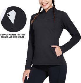 img 1 attached to 🧥 BALEAF Women's 1/4 Zip Fleece Pullover with Long Sleeves - Cold Winter Mock Neck Tops for Running and Hiking