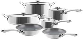 img 4 attached to 🍳 Top-rated Chantal Stainless Steel 3.Clad Tri-Ply Cookware Set, 10 pc - The Ultimate Kitchen Essential