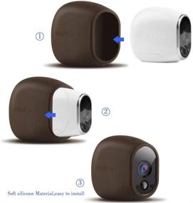 img 1 attached to 📸 Protect and Customize Your Arlo Smart Security Camera with Taken Silicone Skins - Brown, 1 Pack