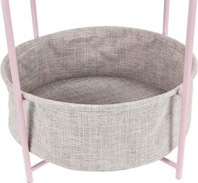 img 1 attached to 🔘 Amazon Basics Round Storage End Table- Pink/Heather Gray with Cloth Basket- 19 x 18 x 18 Inches: Space-Saving Side Table Essential