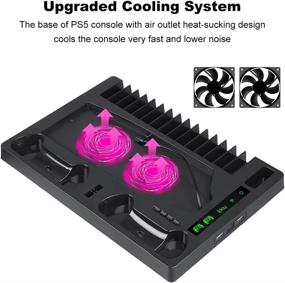 img 1 attached to 🎮 Vertical Stand Cooling Fan for PS5 Digital Edition/Ultra HD Console: Charger Station, Storage, and PSVR Move Motion Controllers Compatibility"