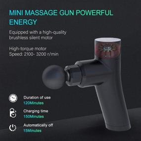 img 2 attached to 💆 Portable Deep Tissue Percussion Muscle Massage Gun - USB Rechargeable Handheld Electric Massager with 4 Massage Heads, Relieve Sore Muscles and Stiffness, Super Quiet Mini Massager Gun