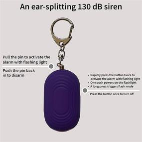 img 2 attached to 🔒 WETEN Personal Safety Protection Alarm Keychain – 130 dB Loud Sonic Siren with LED Light – Purple Security Panic Alert Key Chain Whistle for Women, Men, Kids, Elderly, and Joggers