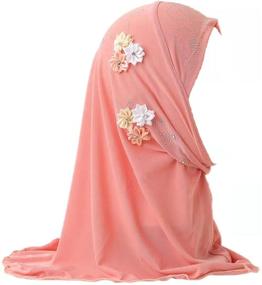img 2 attached to 🌸 Islamic Headscarf for Girls - Pretty Flowers and Enhanced Protection