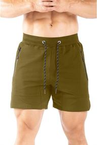 img 2 attached to Gerlobal Men's 5-Inch Gym Workout Shorts: Fitted Running Athletic Bodybuilding Shorts for Men with Zipper Pockets