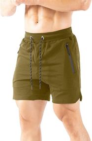 img 4 attached to Gerlobal Men's 5-Inch Gym Workout Shorts: Fitted Running Athletic Bodybuilding Shorts for Men with Zipper Pockets