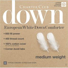 img 1 attached to 🛌 Одеяло Charter Club European White Down Medium Weight King - Новая модель: Превосходное качество и комфорт для роскошного сна