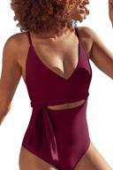 👙 stylish and striking: meyeeka women's deep v neck one piece swimsuit with high waist and belt logo