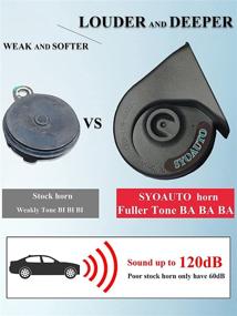img 3 attached to 🚗 SYOAUTO Car Horn Kit: Universal Fit Super Loud Electric Snail Horn - Waterproof, High Low Tone, 12V Replacement Car Horns