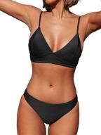 cupshe women's solid two piece triangle bikini - sexy bathing suit logo