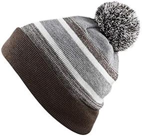 img 1 attached to 🧢 The Hat Depot Kids Cuffed Beanie: Stylish Striped Pom Winter Hat for Children