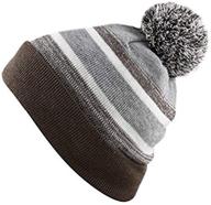 🧢 the hat depot kids cuffed beanie: stylish striped pom winter hat for children logo