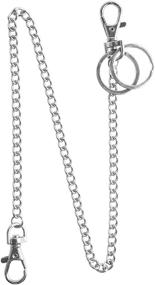 img 4 attached to 💼 Teskyer 18" Silver Wallet Chain with Lobster Clasps & Extra Rings - Versatile Keychain for Keys, Wallet, Pants, Purse