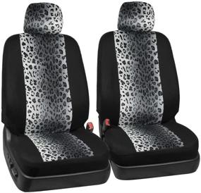 img 1 attached to 🐆 Stylish carXS Cheetah Print Car Seat Covers for Women - Full Set with Matching Accessories - Enhance Your Car Interior with Fashionable Two Tone Gray Animal Print Design