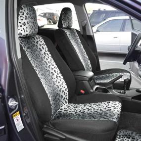 img 3 attached to 🐆 Stylish carXS Cheetah Print Car Seat Covers for Women - Full Set with Matching Accessories - Enhance Your Car Interior with Fashionable Two Tone Gray Animal Print Design