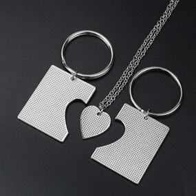 img 1 attached to 👨 Engraved Pendant Trio: Daddy's Girl, Mommy's World Heart Keychain Necklace - Family Gift Jewelry for Daughter, Daddy, Mom