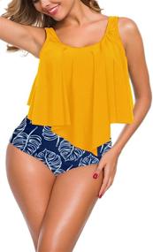 img 3 attached to 👙 MarinaPrime Women's High-Waisted Swimsuits: Stylish Swimwear & Cover Ups