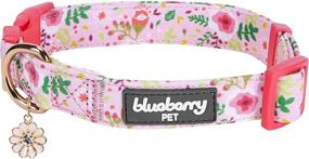 img 4 attached to 🌸 Stylish Blueberry Pet Floral Dog Collars and Matching Shopping Bag: 6 Patterns with Spring Scent Garden