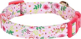 img 1 attached to 🌸 Stylish Blueberry Pet Floral Dog Collars and Matching Shopping Bag: 6 Patterns with Spring Scent Garden