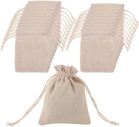 img 4 attached to 🎁 20-Pack Drawstring Muslin Bags for Wedding Party Favor and DIY Craft, 4.7x3.5 Inches by Mudder