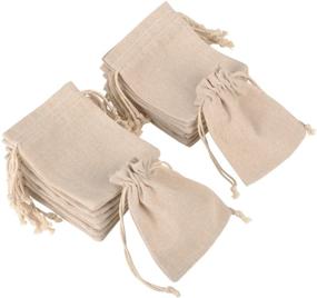 img 2 attached to 🎁 20-Pack Drawstring Muslin Bags for Wedding Party Favor and DIY Craft, 4.7x3.5 Inches by Mudder